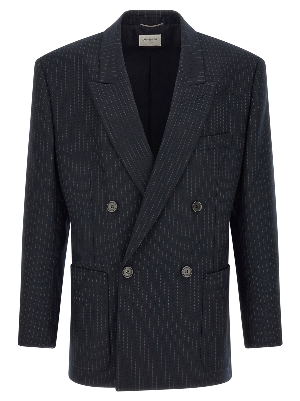 Saint Laurent Men Pinstriped Double-Breasted Blazer SAINT LAURENT