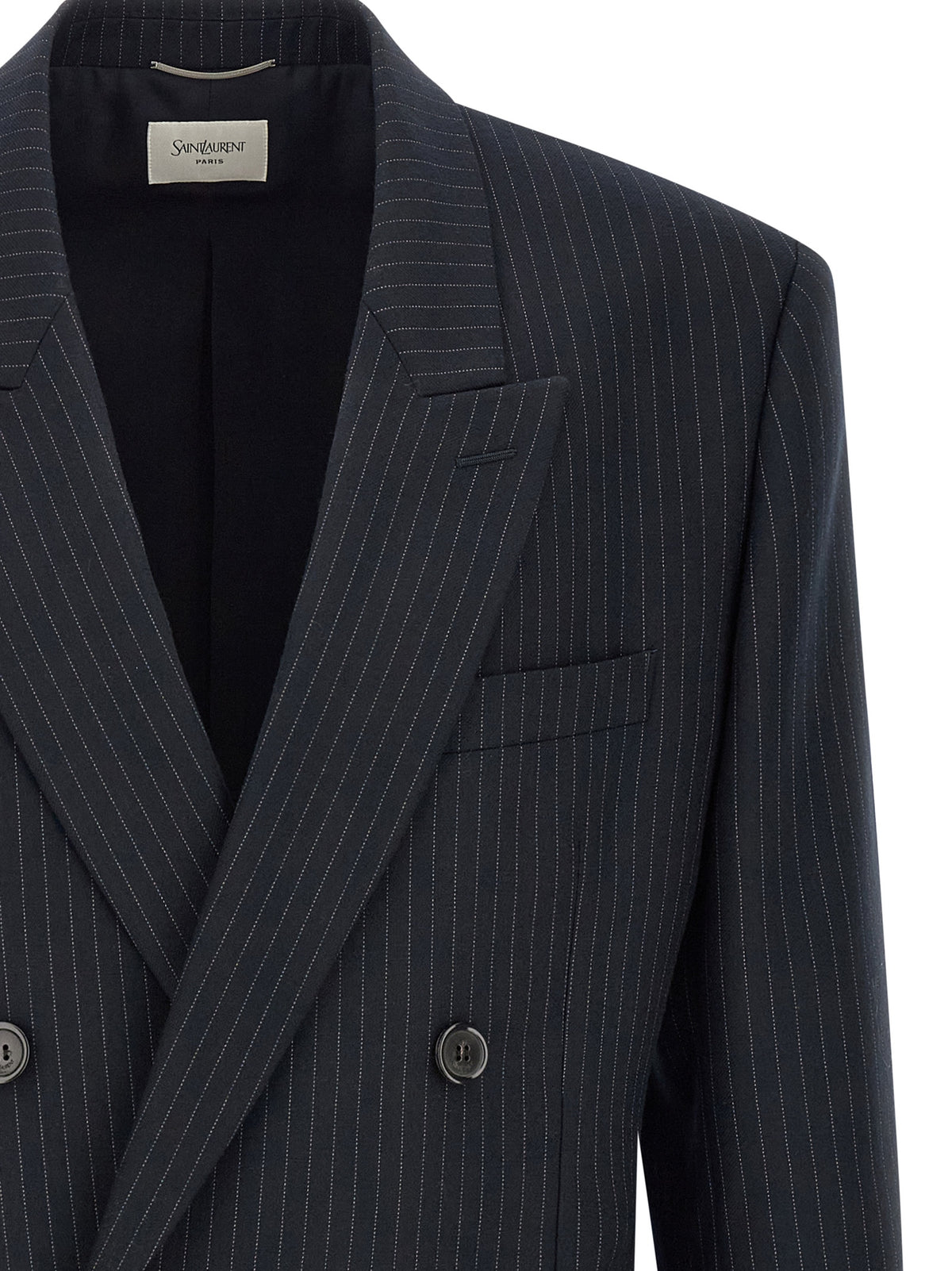 Saint Laurent Men Pinstriped Double-Breasted Blazer SAINT LAURENT