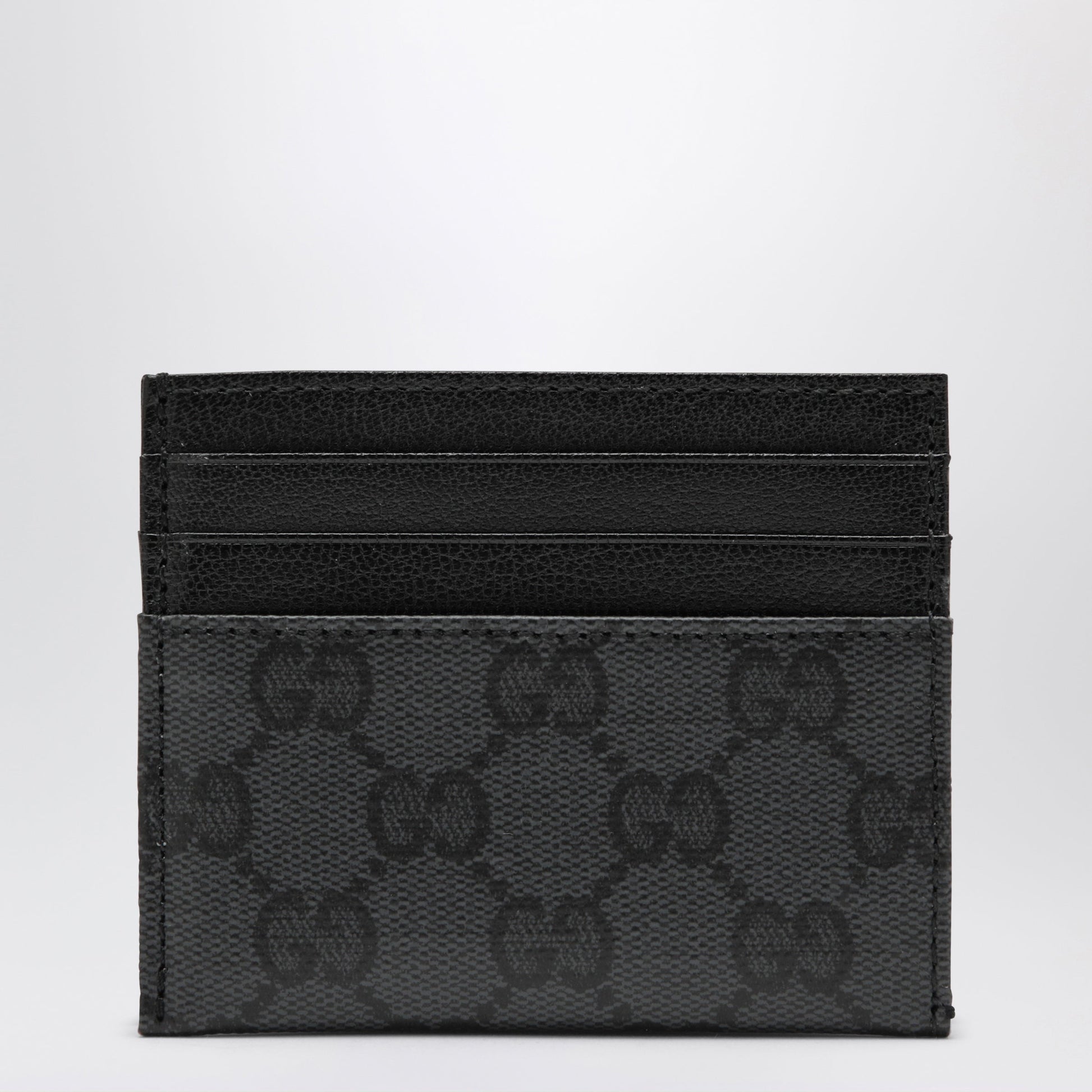 Gucci Essence Classic Black Coated Canvas Card Holder Men GUCCI