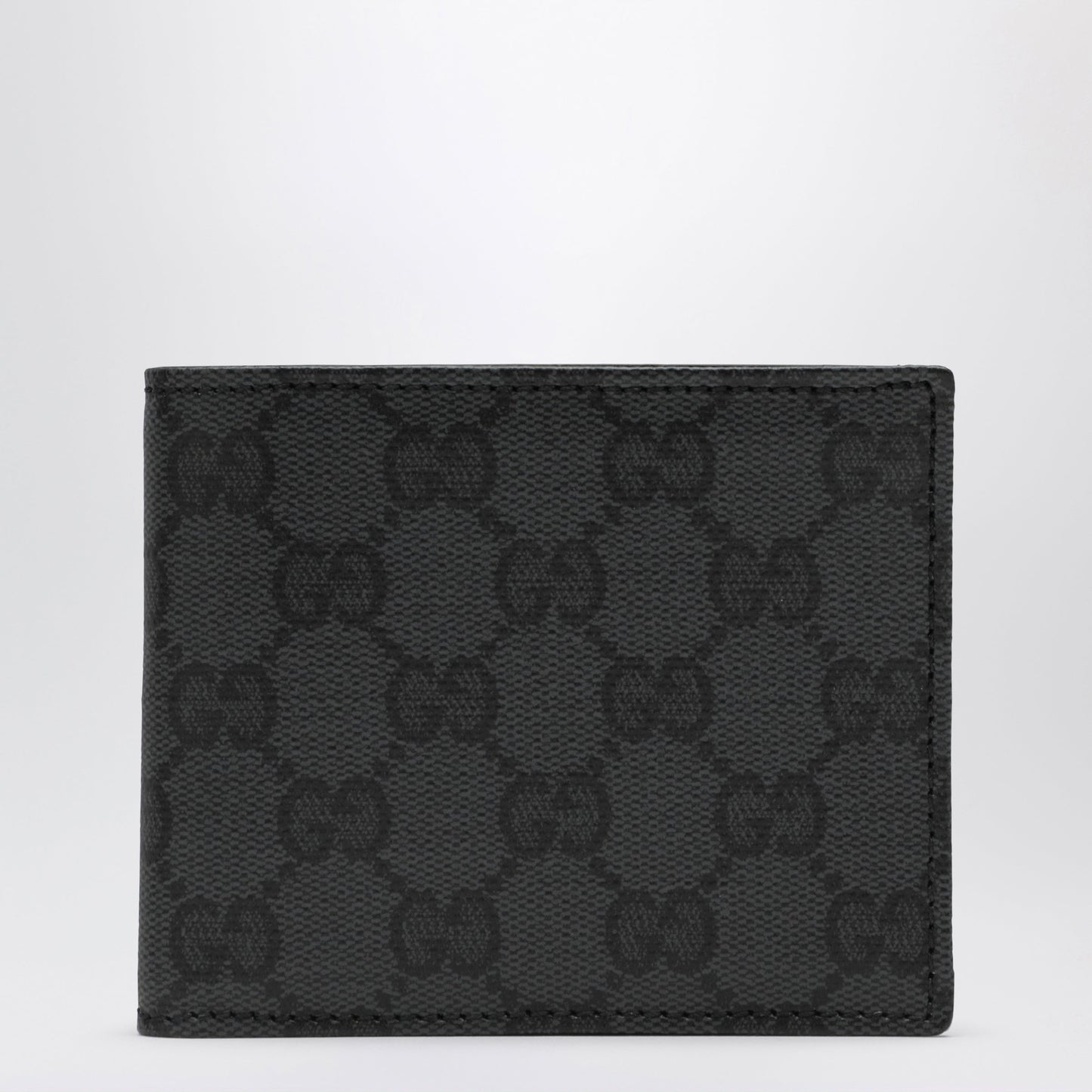 Gucci Essence Classic Bifold Wallet In Gg Canvas, Black Men GUCCI
