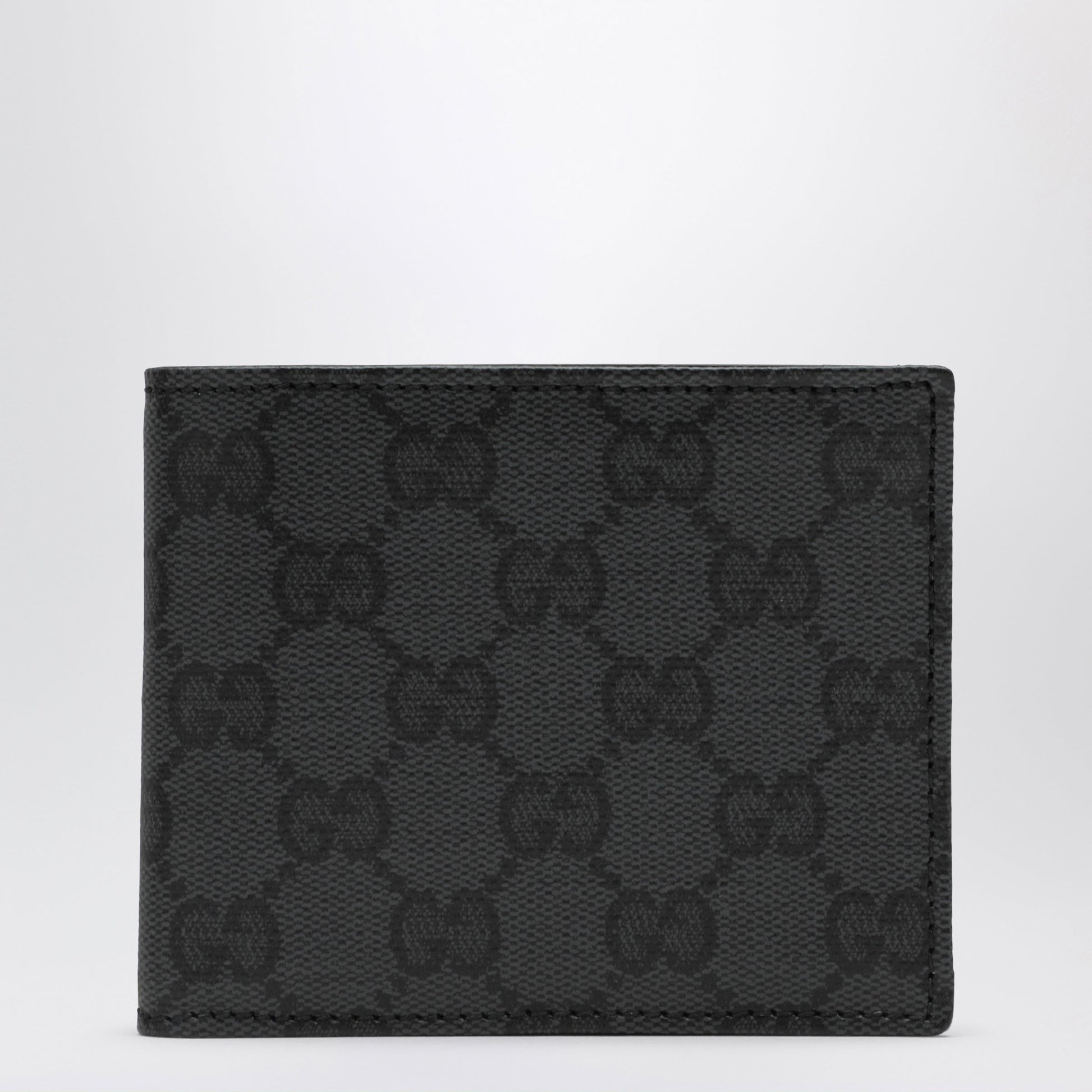 Gucci Essence Classic Bifold Wallet In Gg Canvas, Black Men GUCCI