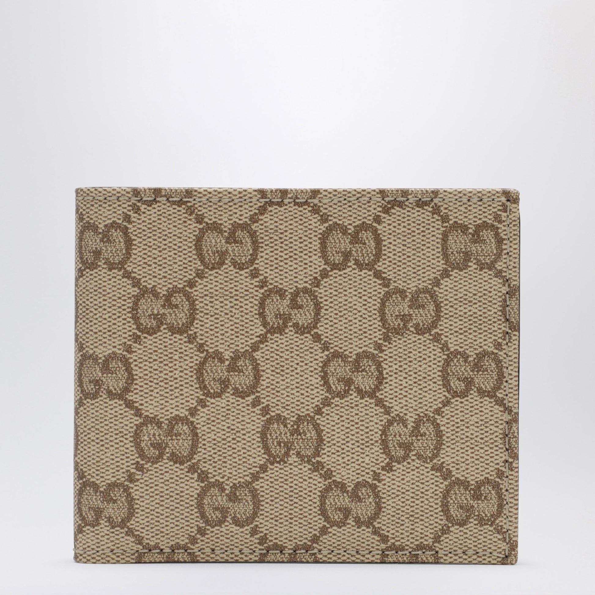 Gucci Essence Classic Bi-Fold Wallet In Sand Beige Gg Canvas Men GUCCI