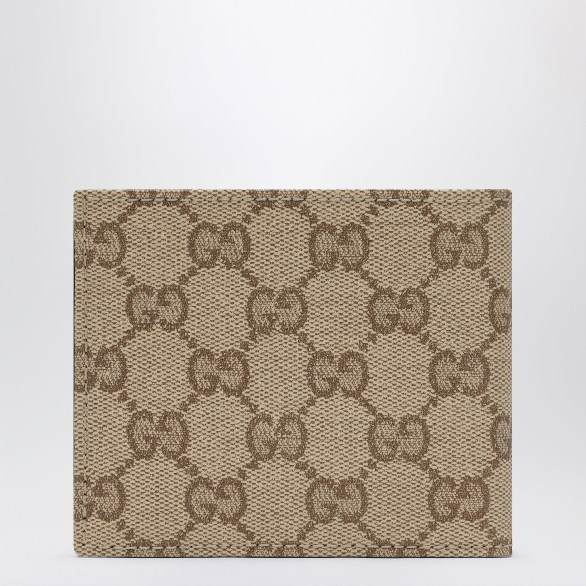 Gucci Essence Classic Bi-Fold Wallet In Sand Beige Gg Canvas Men GUCCI