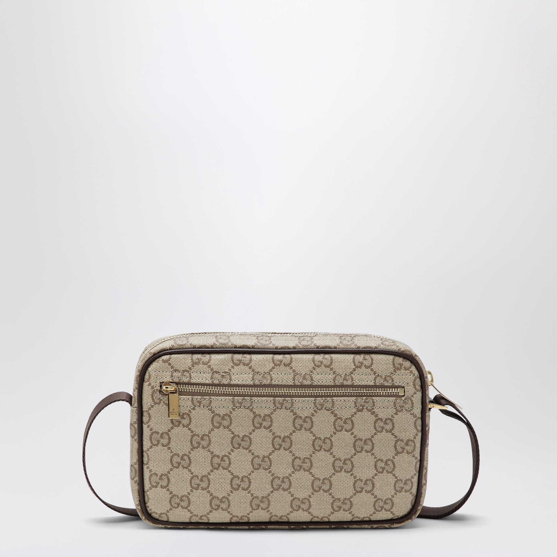 Gucci Gg Mini Bag With Web Stripe In Beige Coated Fabric Men GUCCI
