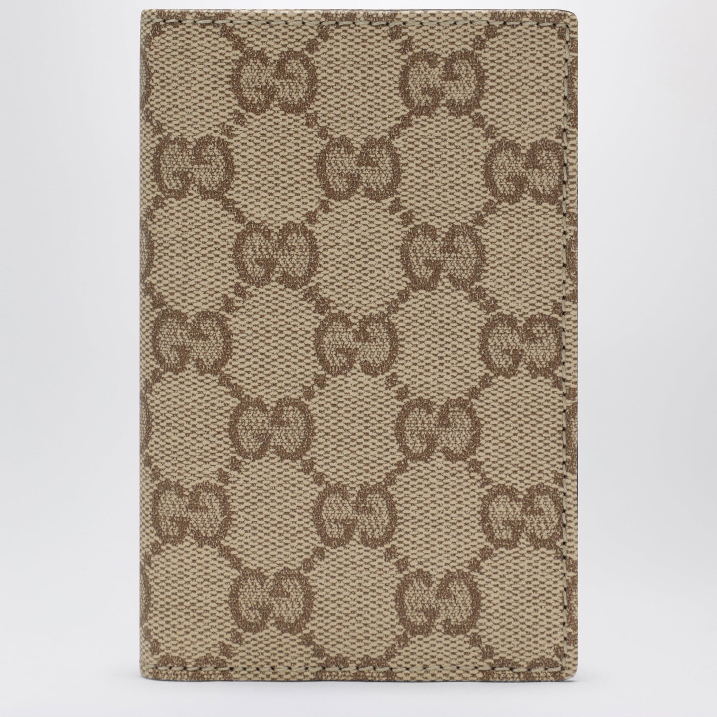Gucci Essence Classic Card Holder In Sand Beige Gg Fabric Men GUCCI