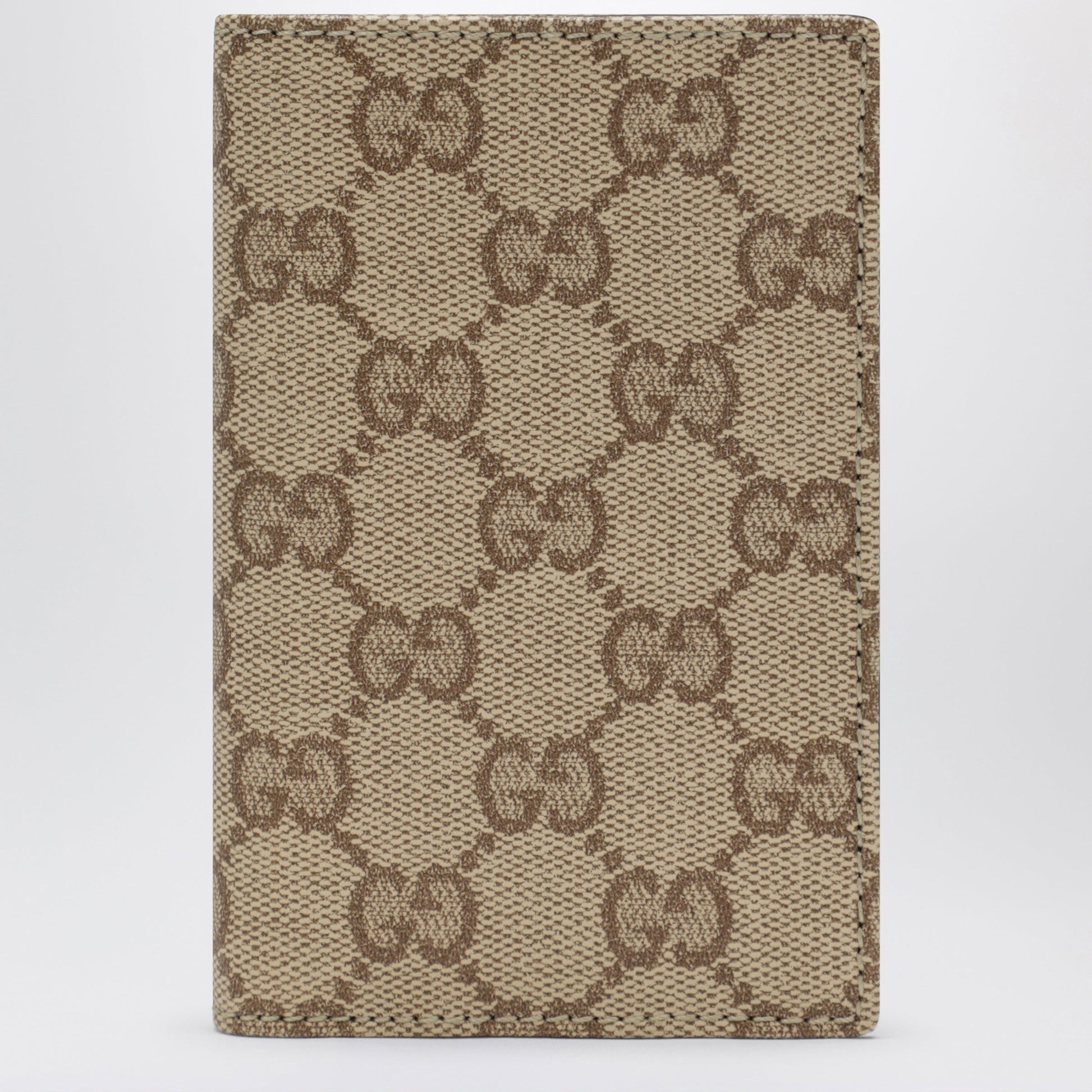 Gucci Essence Classic Card Holder In Sand Beige Gg Fabric Men GUCCI