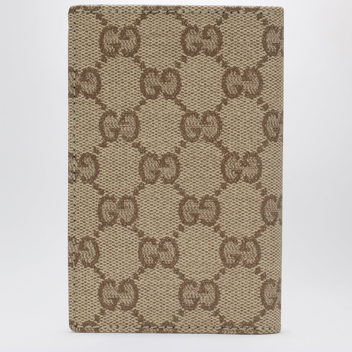 Gucci Essence Classic Card Holder In Sand Beige Gg Fabric Men GUCCI