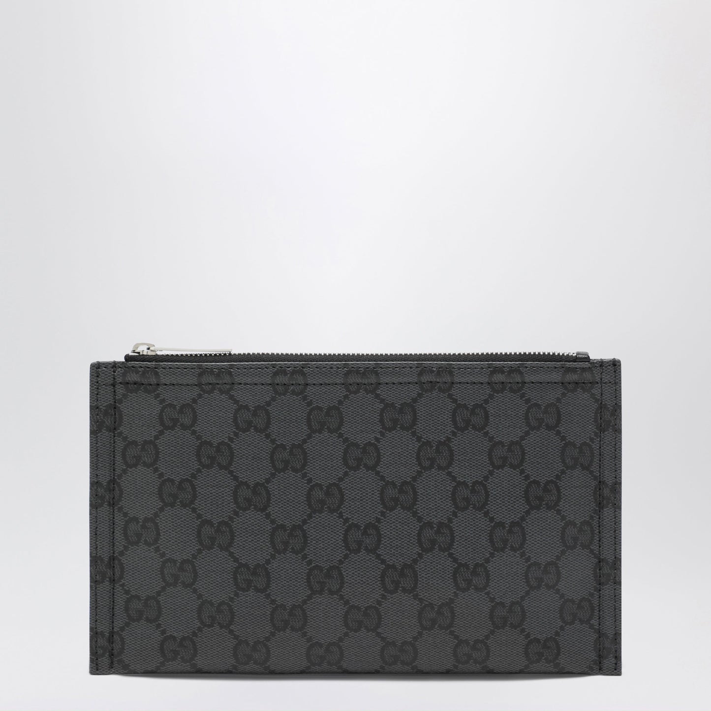 Gucci Small Gucci Essence Classic Pouch In Black Gg Coated Canvas Men GUCCI