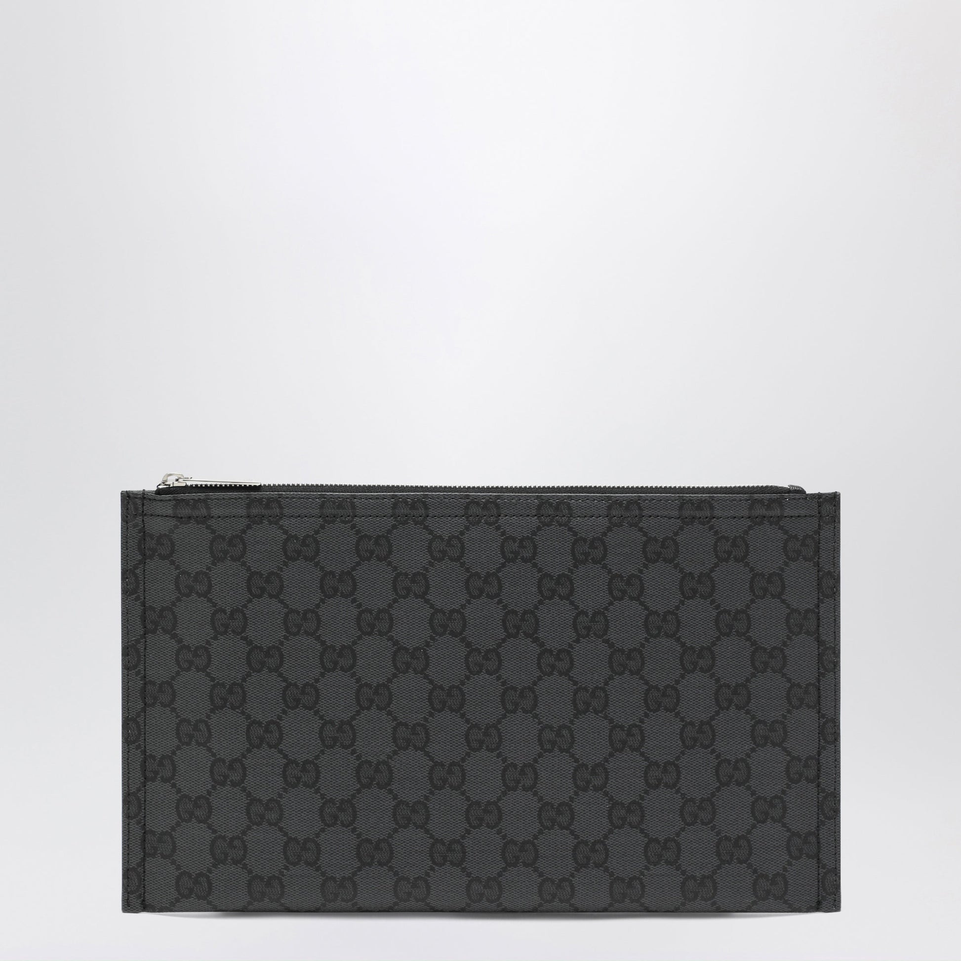 Gucci Medium Gucci Essence Classic Pouch In Black Gg Coated Canvas Men GUCCI