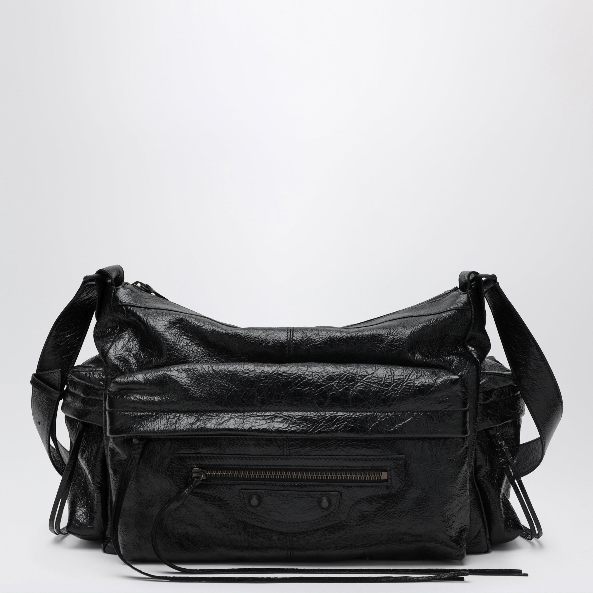 Balenciaga Le City Medium Multi-Pocket Lambskin Crossbody Bag Black Men BALENCIAGA