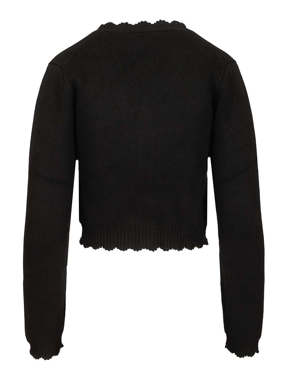 Ganni Women Cotton Cashmere Crochet Applique Cardigan GANNI