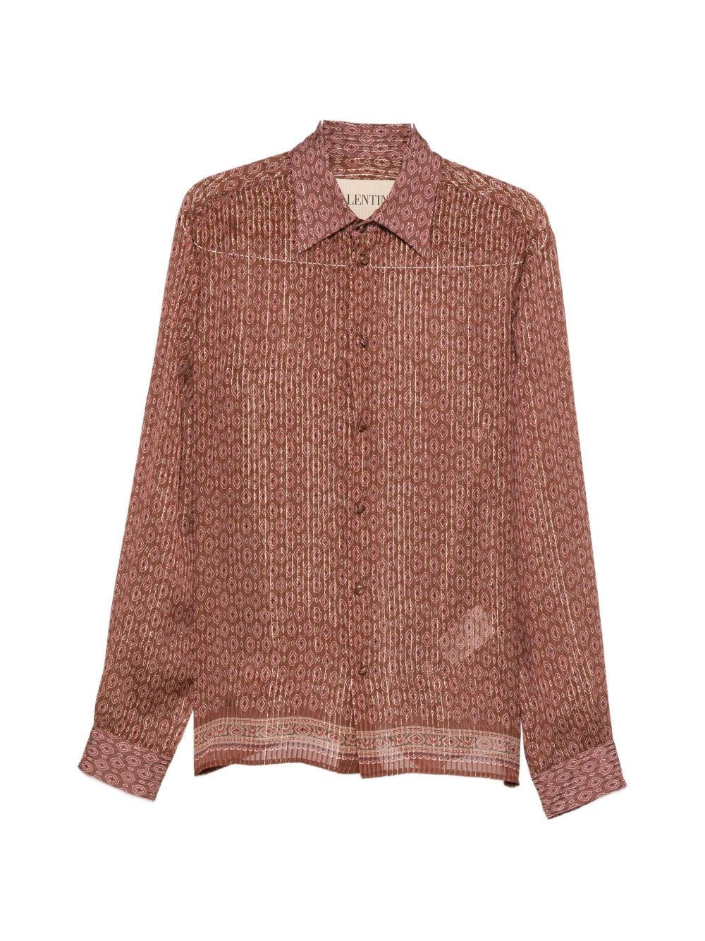 Valentino Garavani Men Silk Shirt With Geometric Print VALENTINO GARAVANI