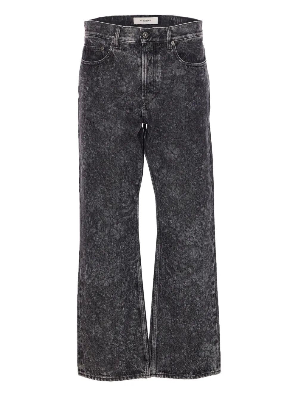 Golden Goose Men `Journey` Skate Jeans `All Over Laser Flowers`