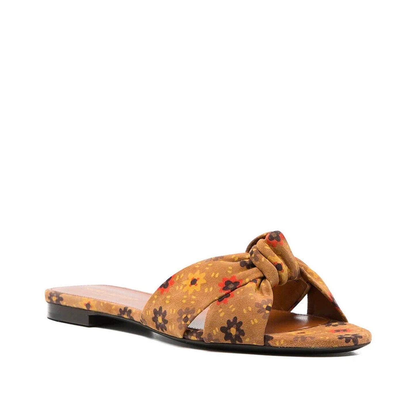 Saint Laurent Bianca Knotted Suede Slides Women SAINT LAURENT