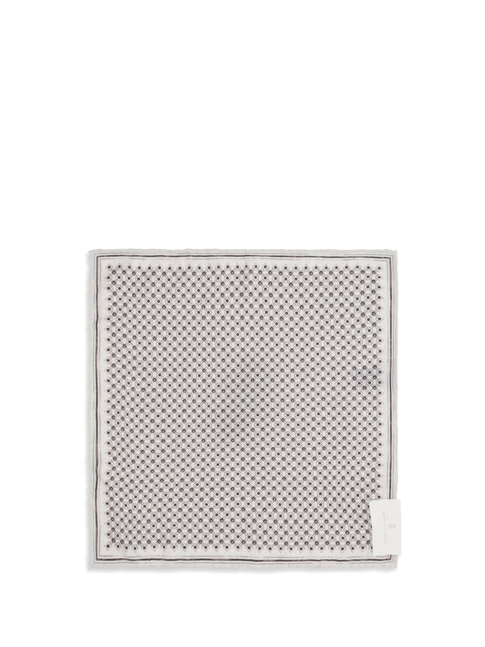 Brunello Cucinelli Men Silk Pochette With Geometric Pattern BRUNELLO CUCINELLI
