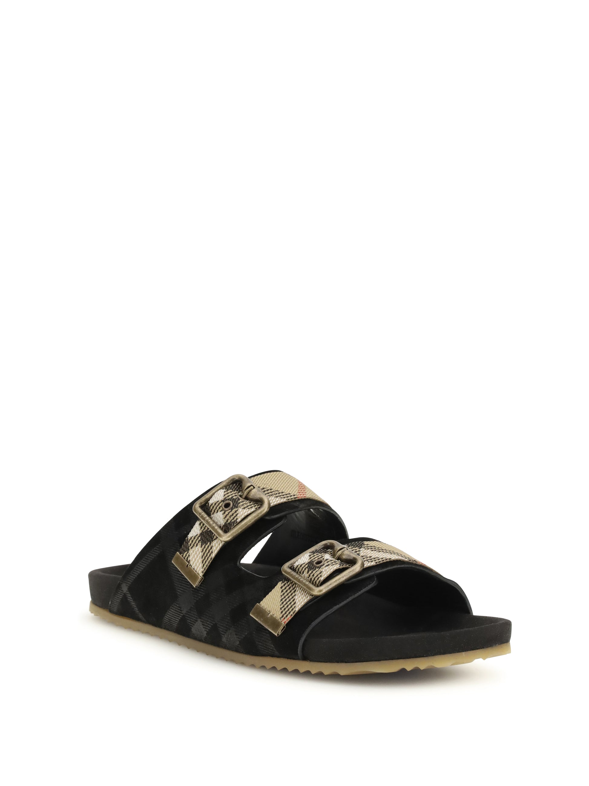 Burberry Men Check Suede Urchin Sandals BURBERRY