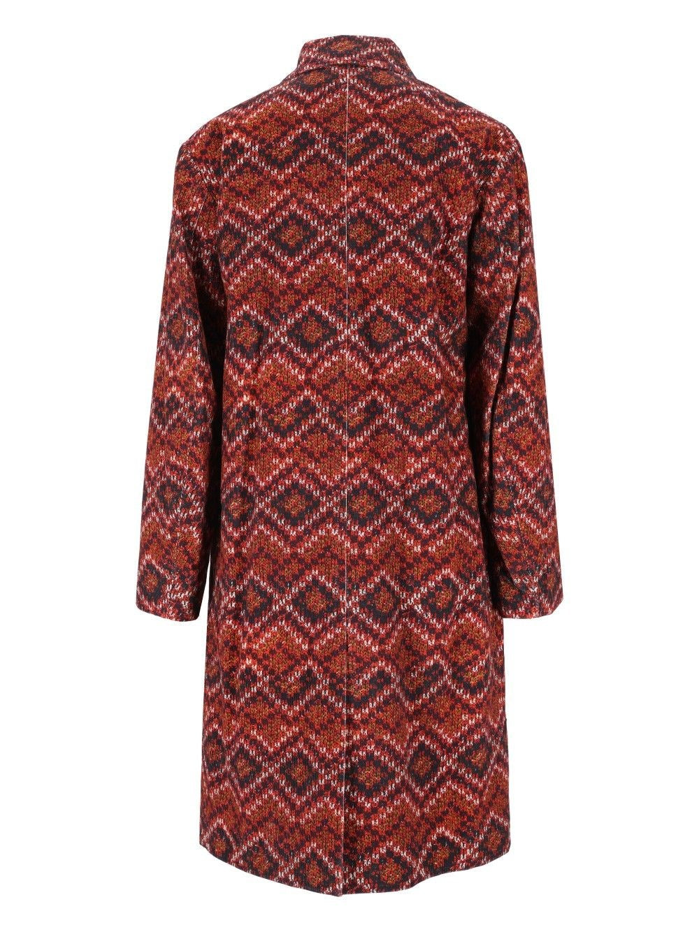 Dries Van Noten Men Long Printed Velvet Coat DRIES VAN NOTEN