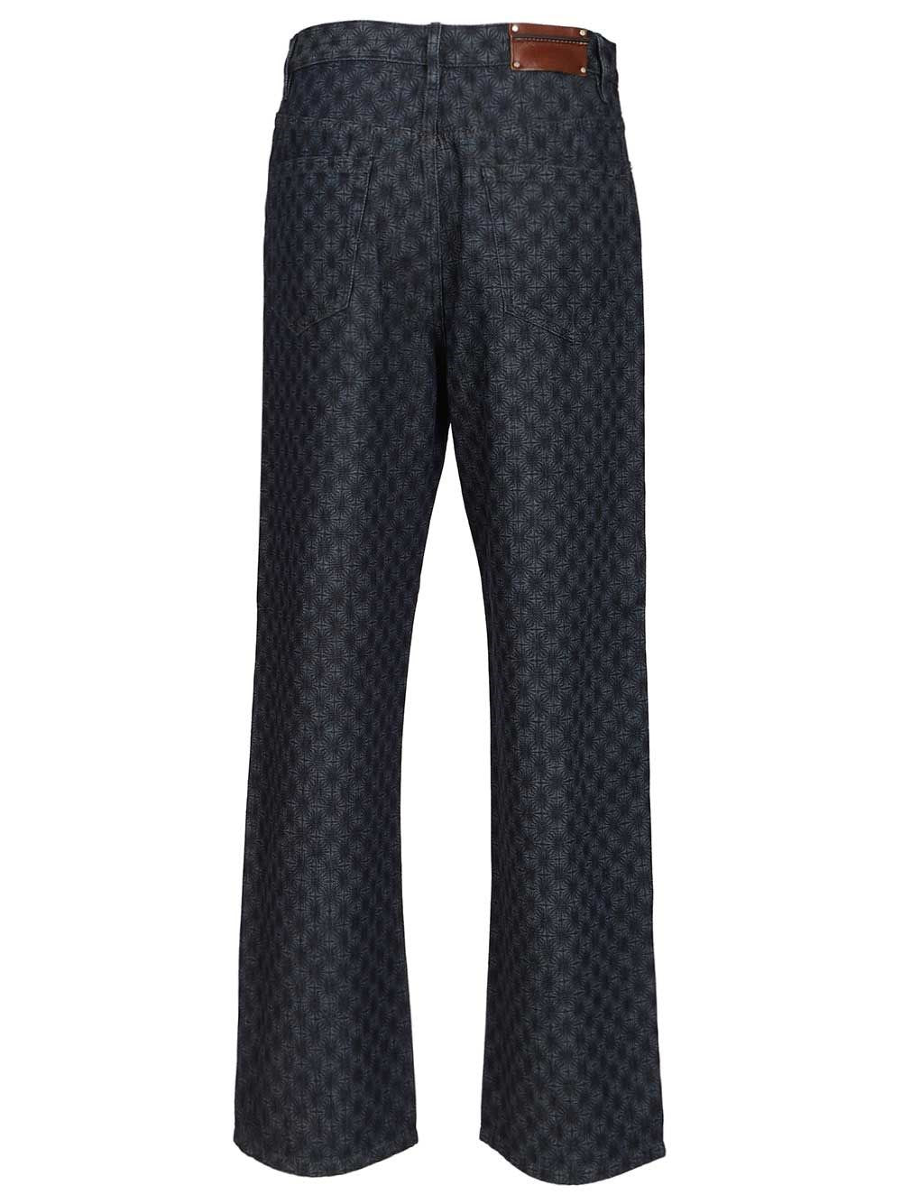 Dries Van Noten Men Floral Wide-Leg Jeans DRIES VAN NOTEN
