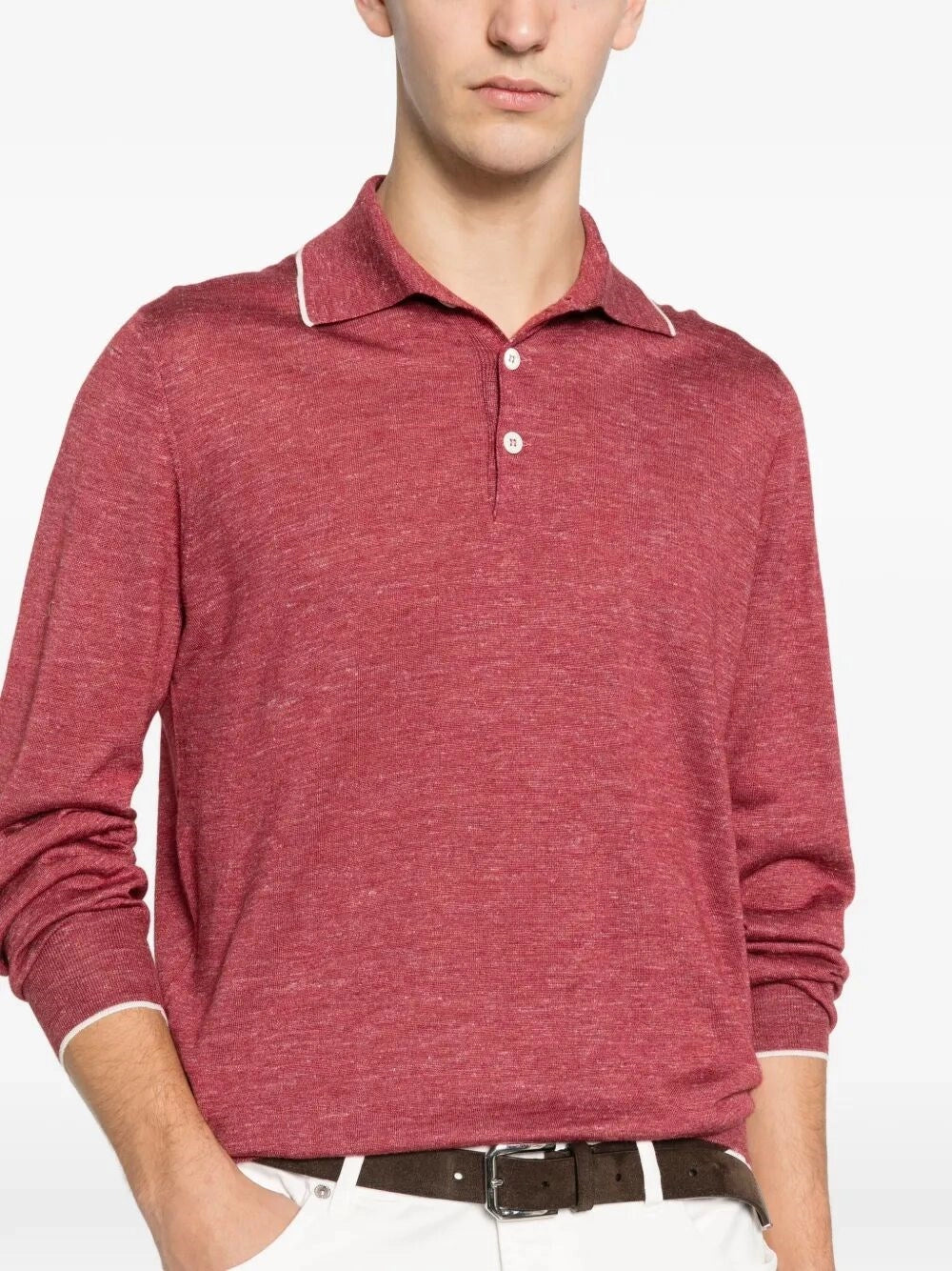 Brunello Cucinelli Men Long Sleeve Polo BRUNELLO CUCINELLI