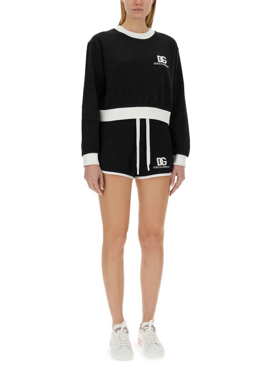 Dolce & Gabbana Women Shorts With Logo Embroidery DOLCE & GABBANA