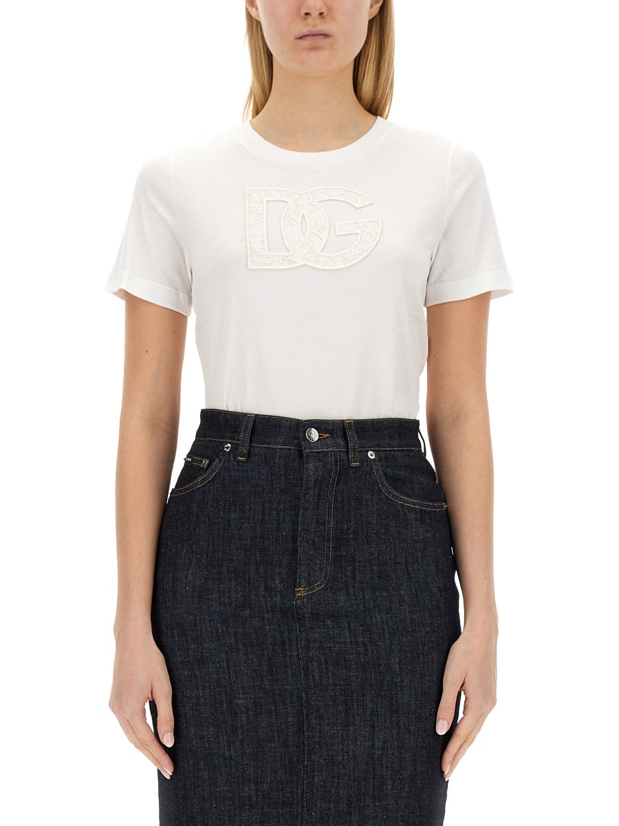 Dolce & Gabbana Women T-Shirt With Logo Patch DOLCE & GABBANA