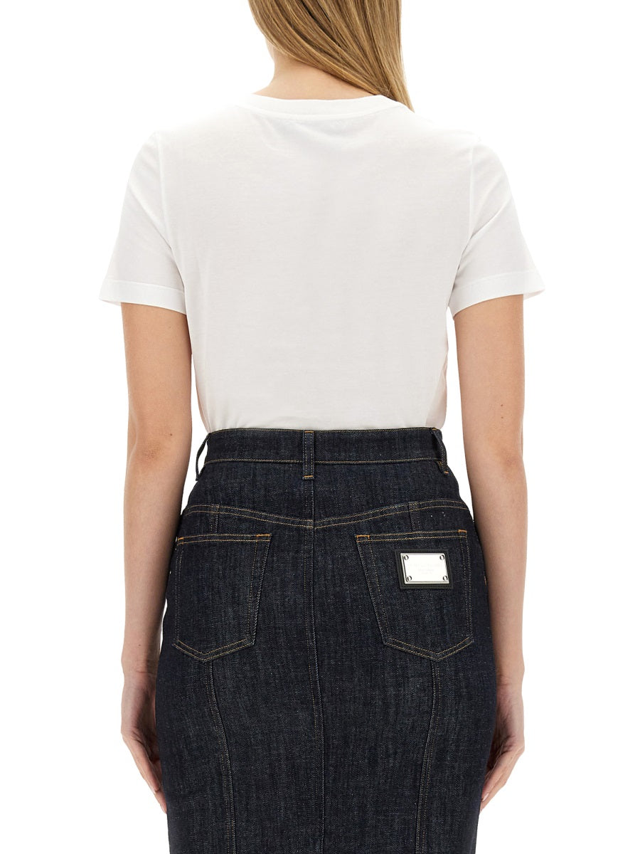 Dolce & Gabbana Women T-Shirt With Logo Patch DOLCE & GABBANA
