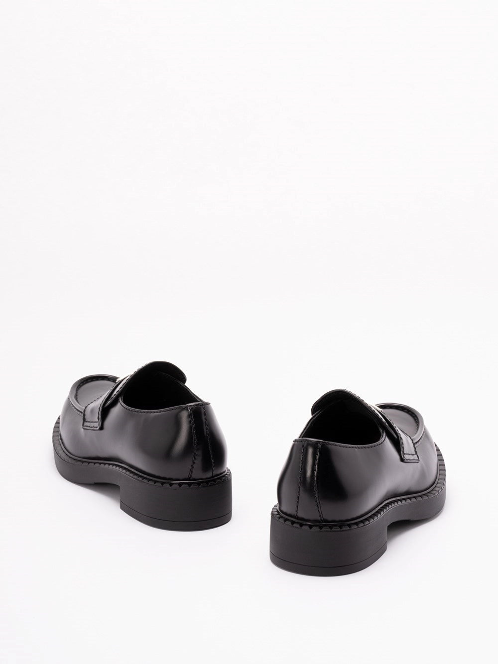 Prada Men Chocolate Brushed Leather Loafers PRADA