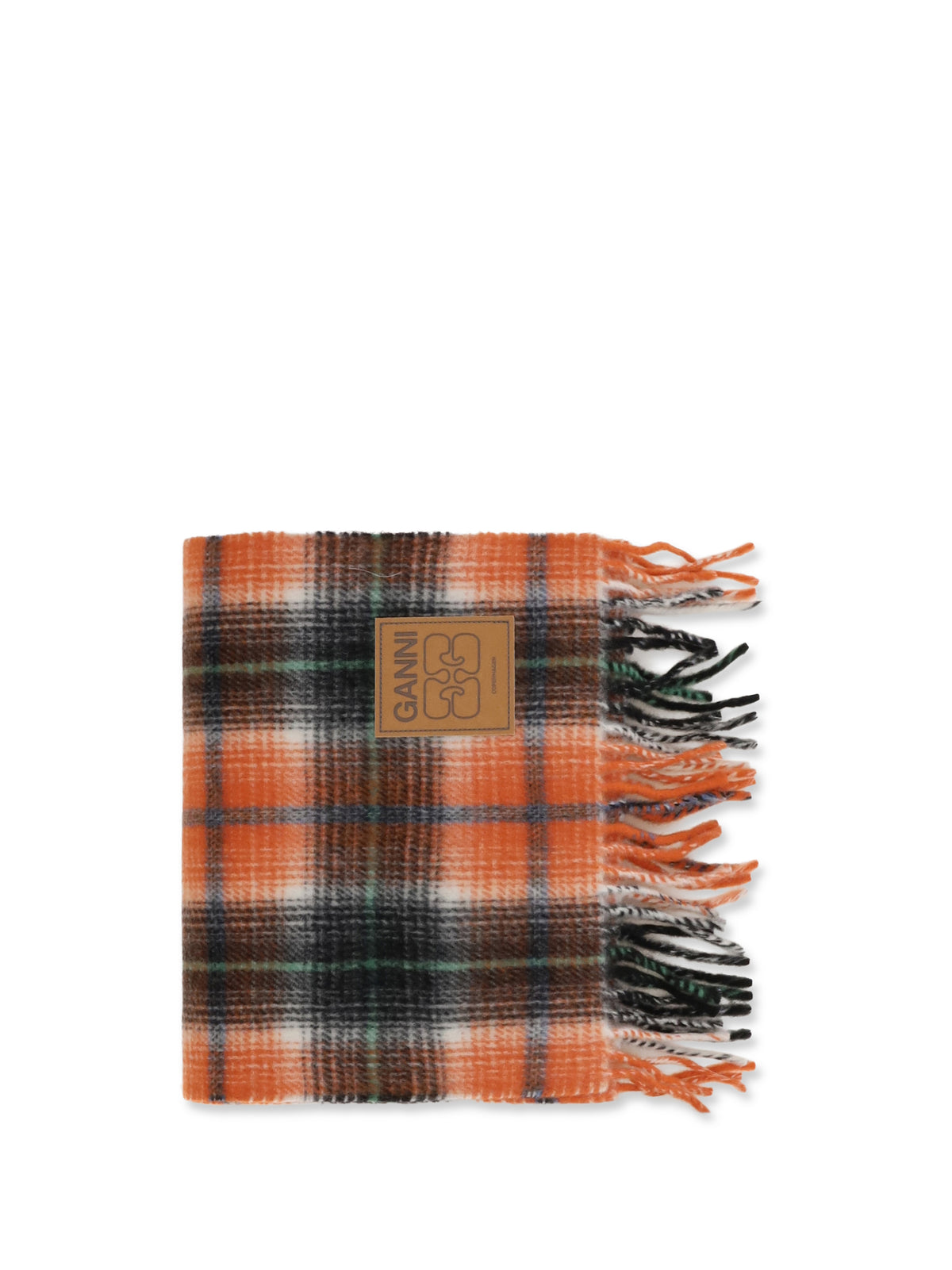 Ganni Women Checked Wool Scarf GANNI