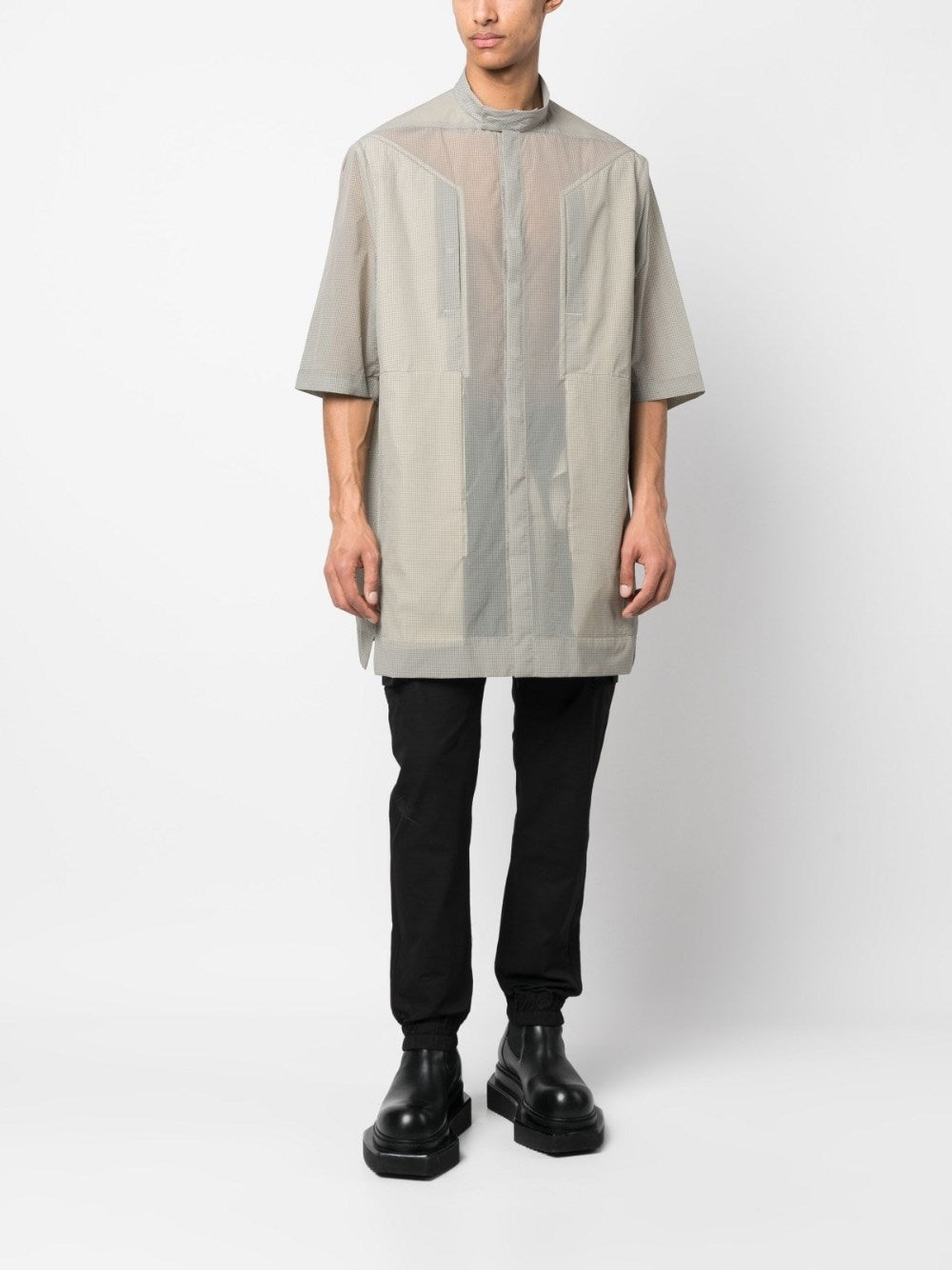Rick Owens Men Oversized Shirt With Check Pattern RICK OWENS