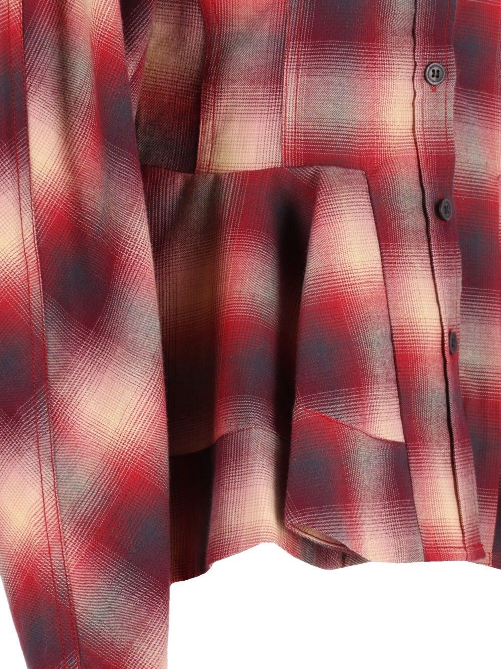Ganni Women Red Checked Flannel Shirt GANNI