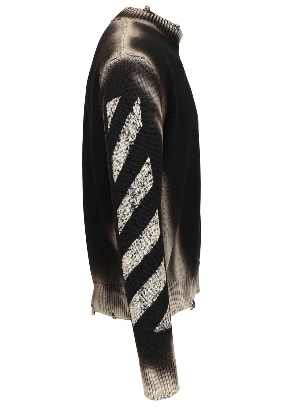Off-White Men "Diag Arr Corrosion" Sweater OFF-WHITE