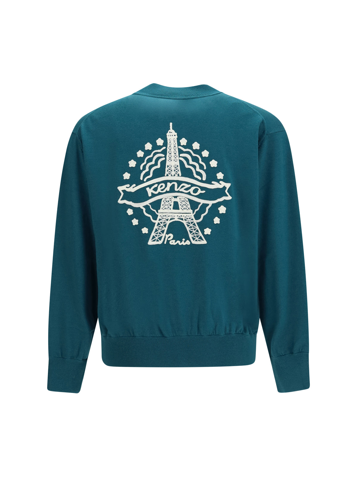 Kenzo Men Kenzo Eiffel Tower Design Wool Zip Cardigan KENZO