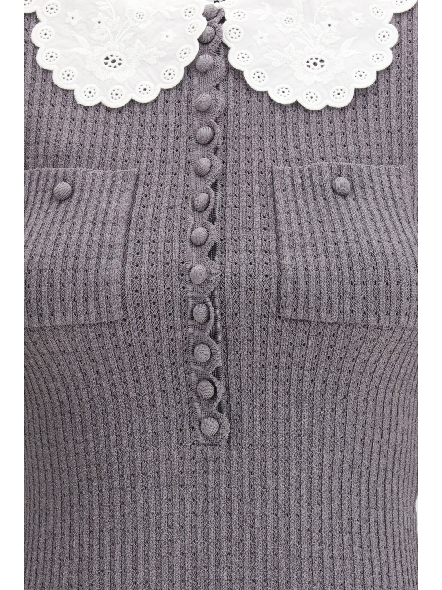 Self-Portrait Women Lace Collar Knit Top SELF-PORTRAIT
