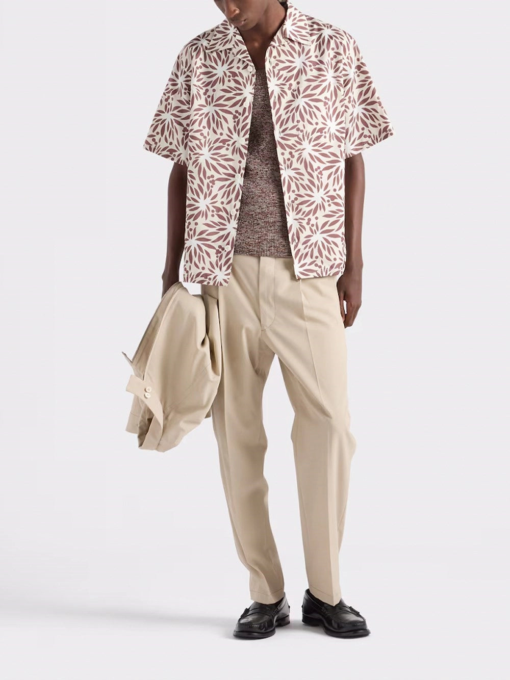 Prada Men Striped Cotton And Silk `Bowling` Shirt PRADA
