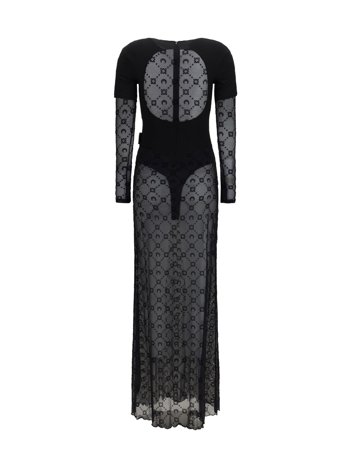Marine Serre Women Layered Long Dress In Jersey And Mesh MARINE SERRE