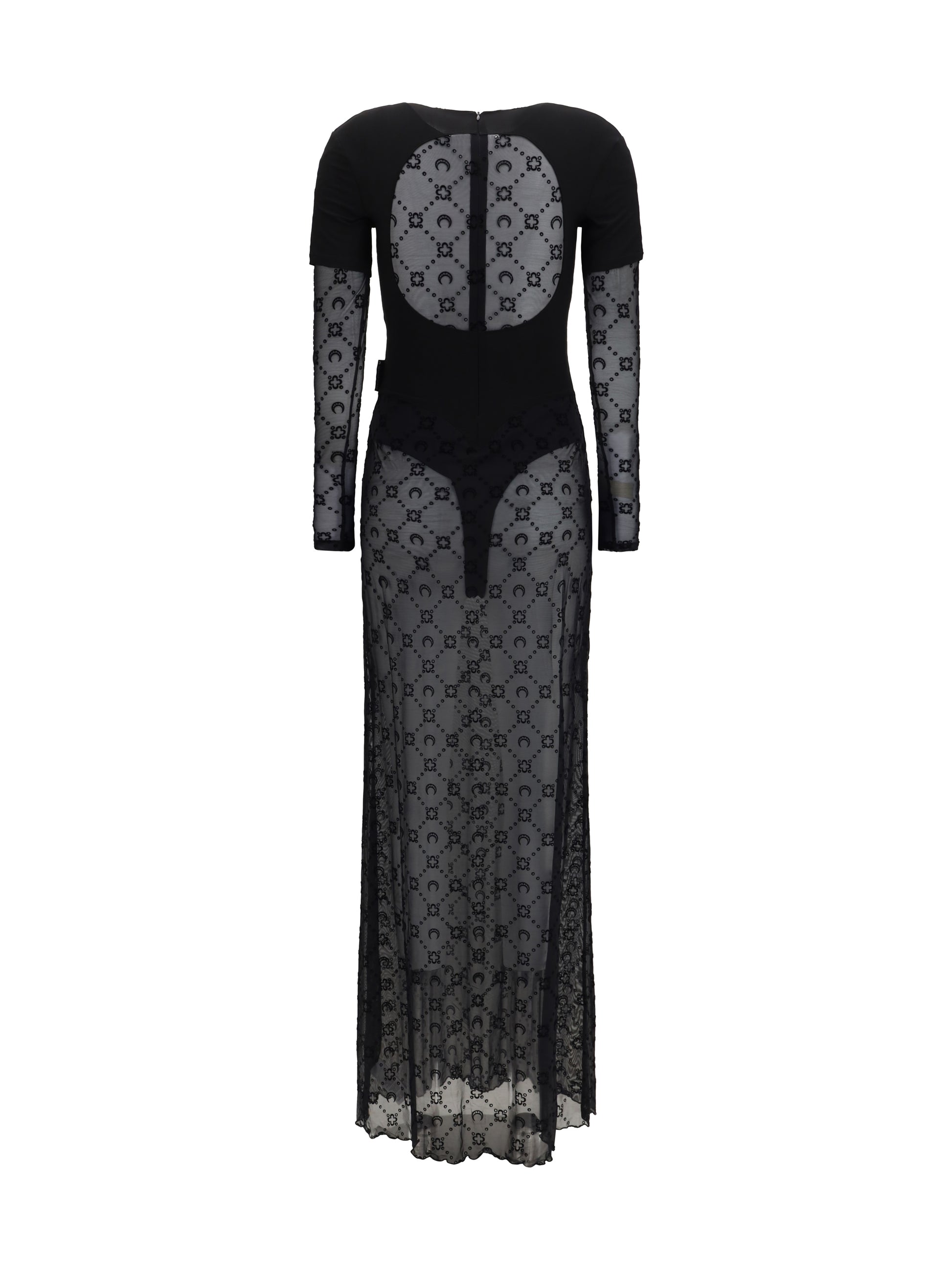 Marine Serre Women Layered Long Dress In Jersey And Mesh MARINE SERRE