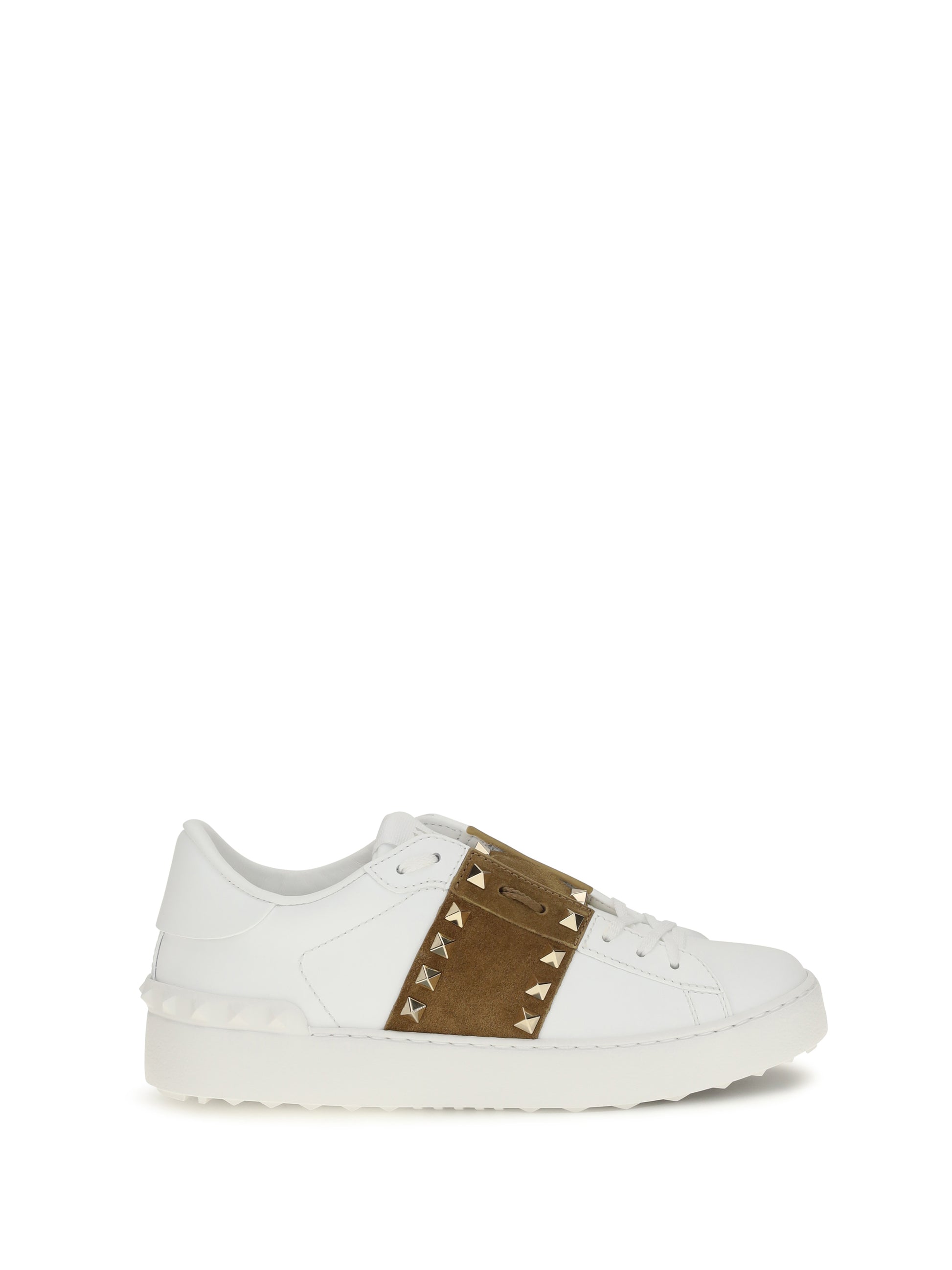 Valentino Garavani Women Rockstud Untitled Sneakers With Suede Band VALENTINO GARAVANI