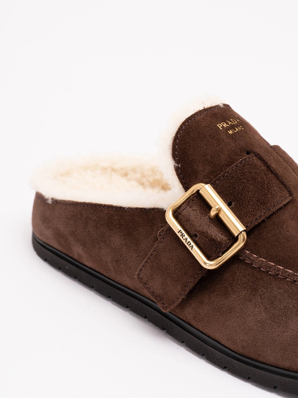 Prada Women Suede And Shearling Mules PRADA