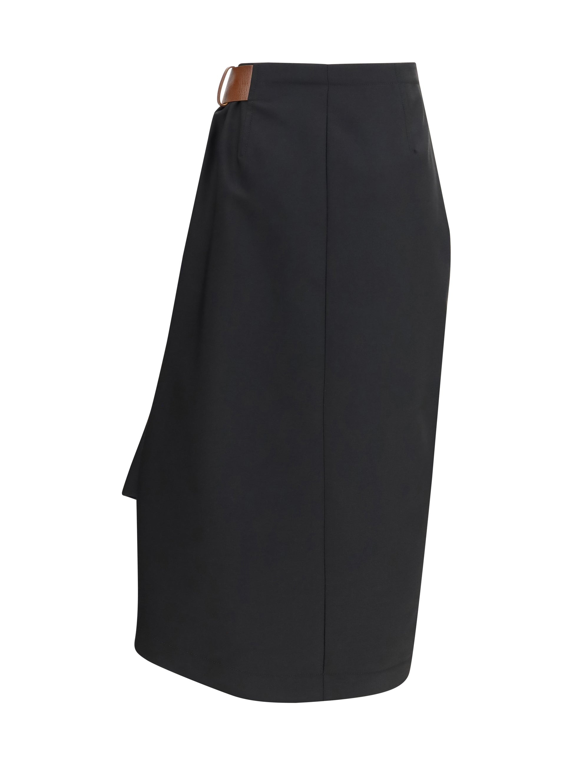 Bottega Veneta Women Grain De Poudre Wool Midi Skirt BOTTEGA VENETA