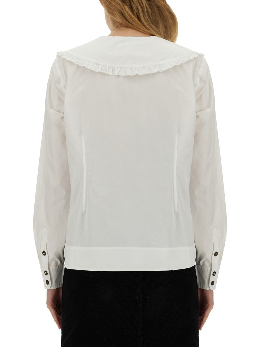 Ganni Women Peter Pan Collar Shirt GANNI