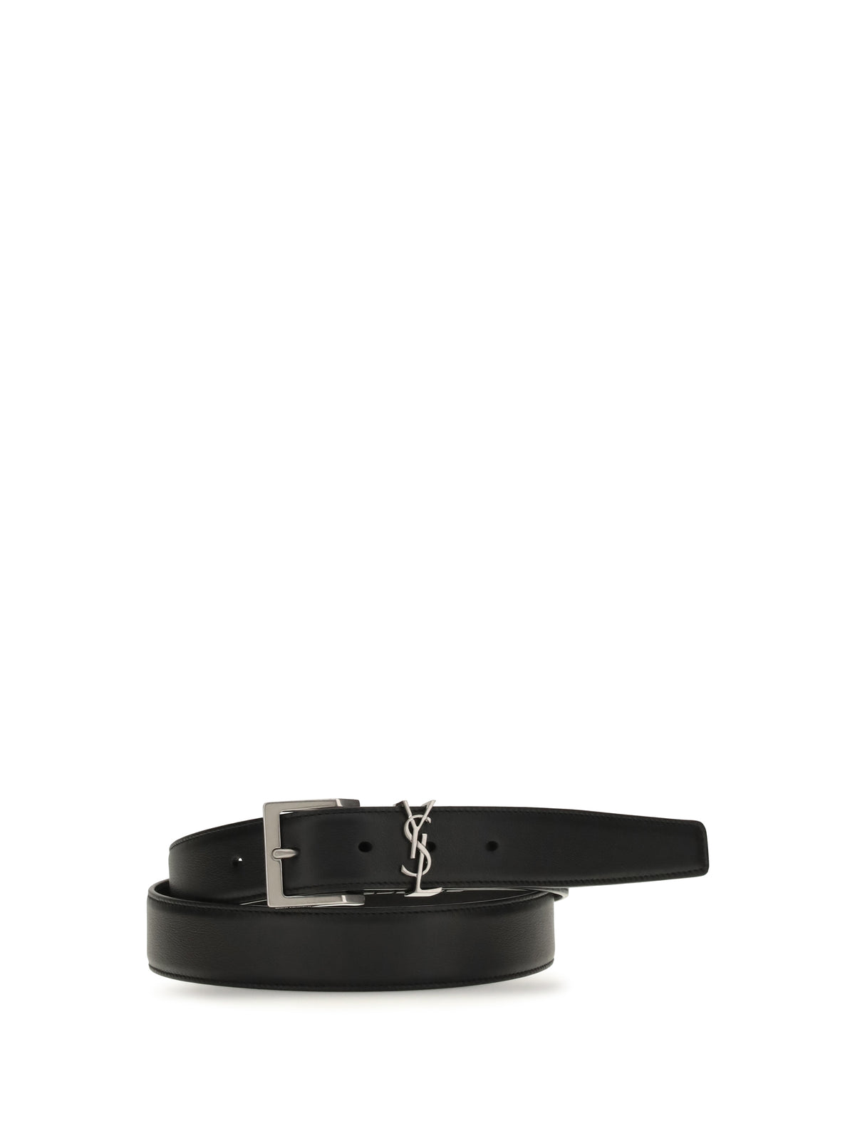Saint Laurent Men Cassandre Vadim Smooth Leather Belt SAINT LAURENT