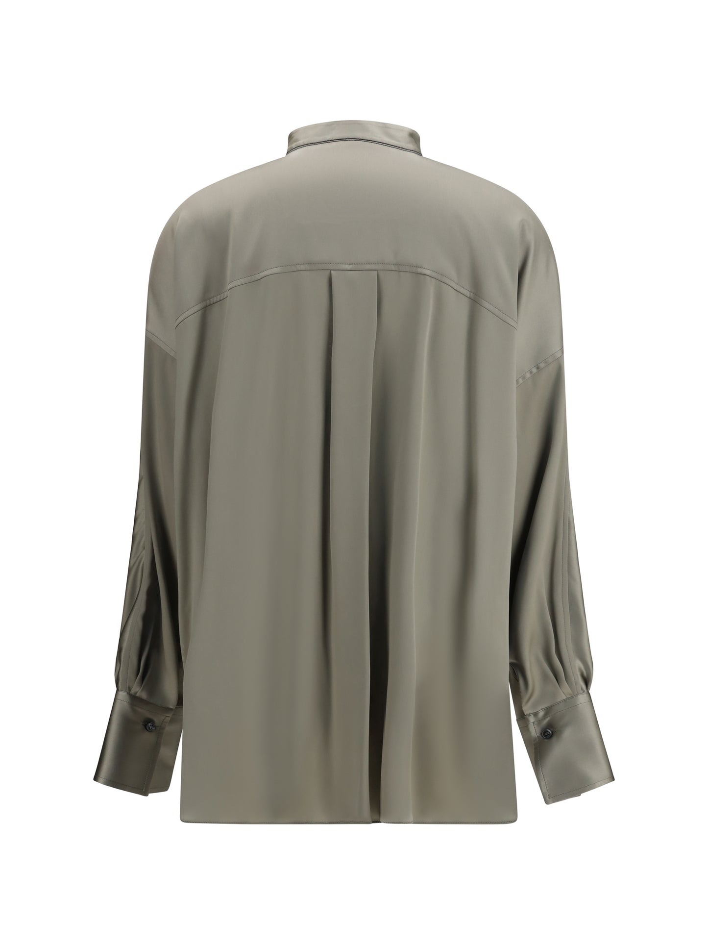 Brunello Cucinelli Women Silk Shirt With Monili Details BRUNELLO CUCINELLI