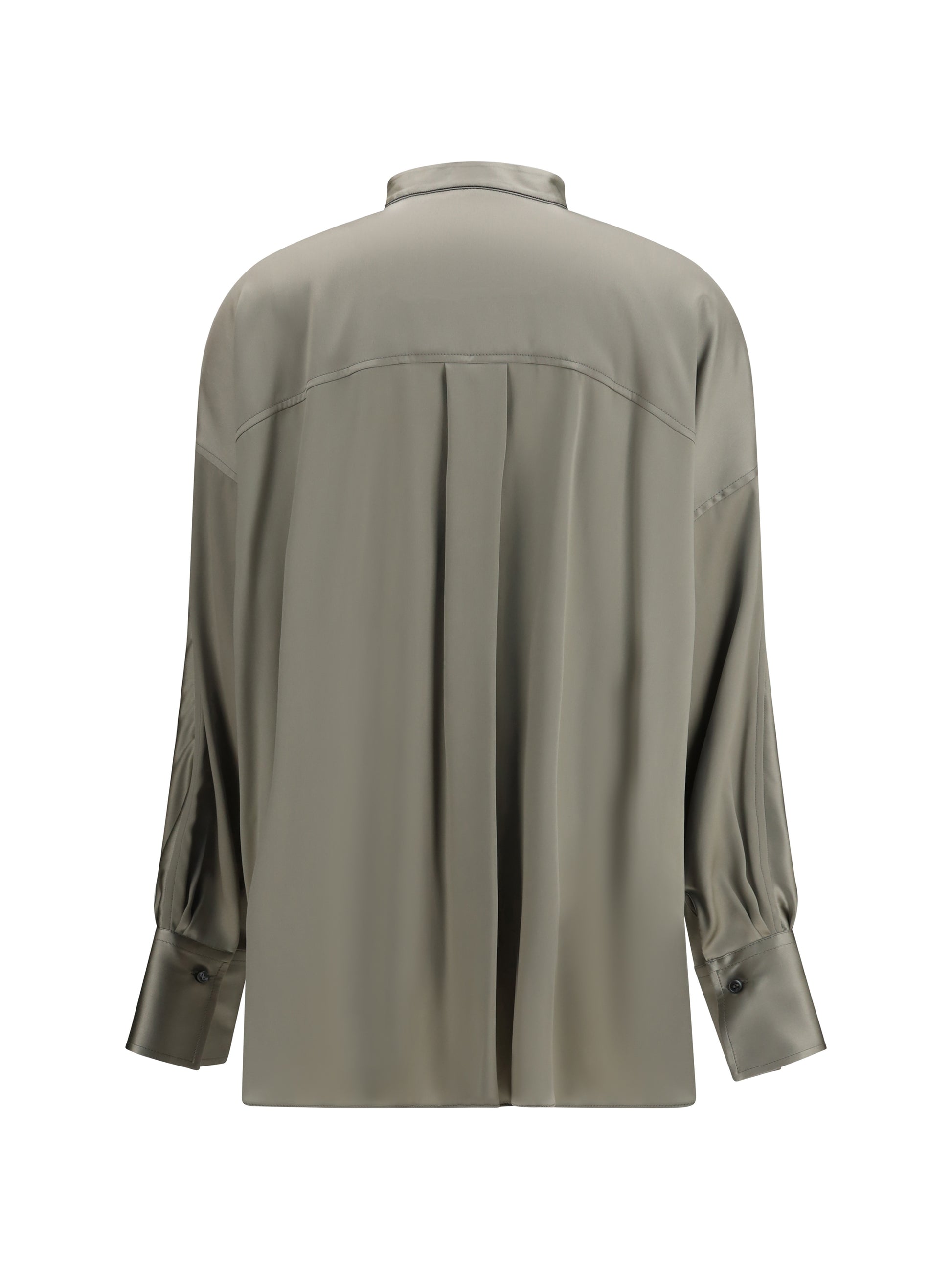 Brunello Cucinelli Women Silk Shirt With Monili Details BRUNELLO CUCINELLI