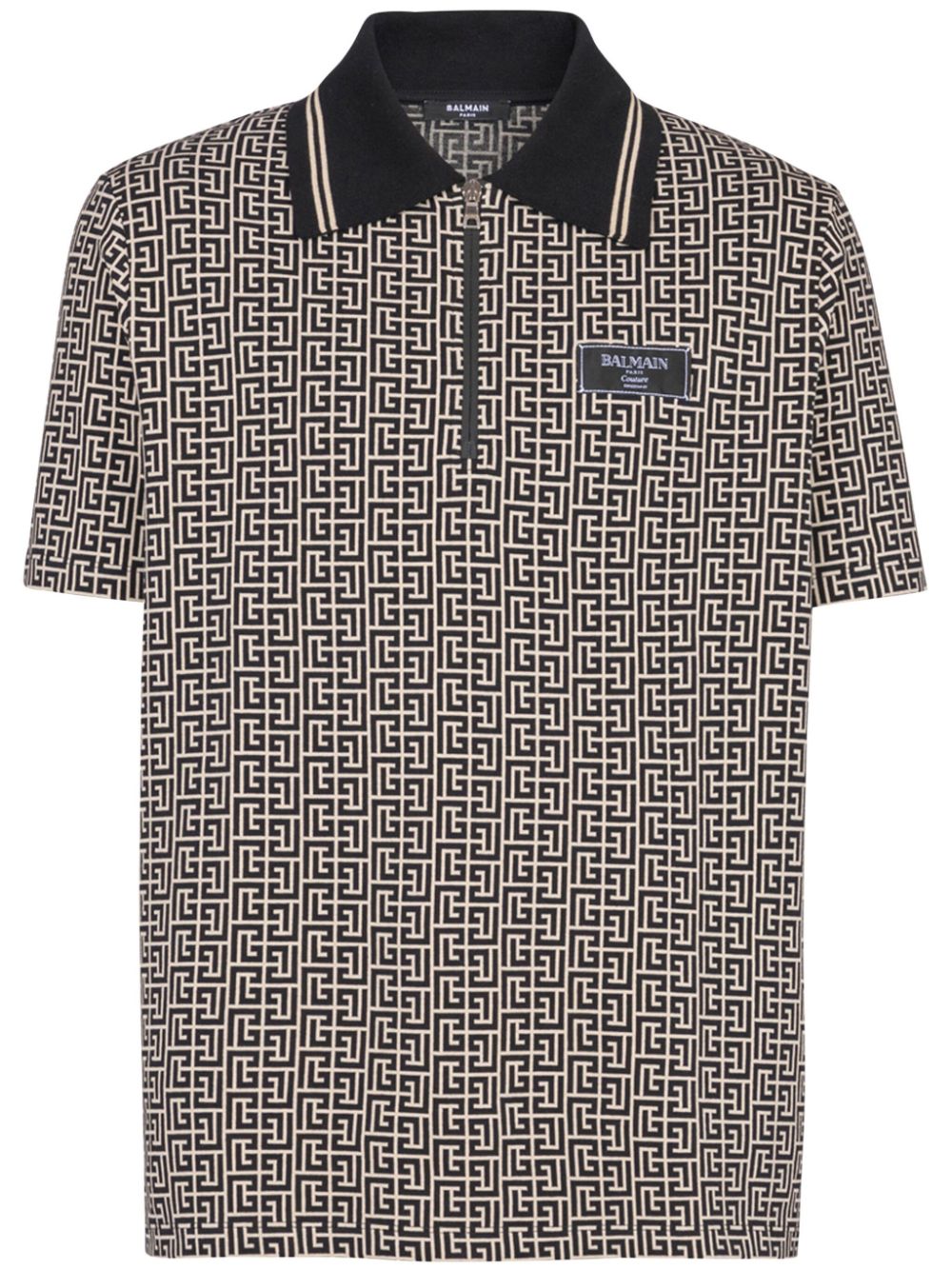 Balmain Men Labyrinth Polo Shirt With Jacquard Effect BALMAIN