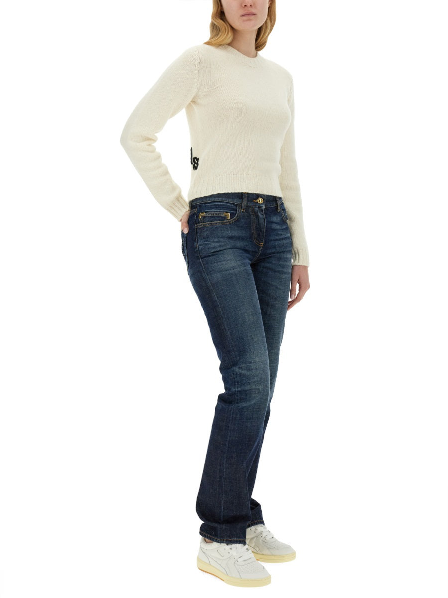 Palm Angels Women Straight Leg Jeans PALM ANGELS
