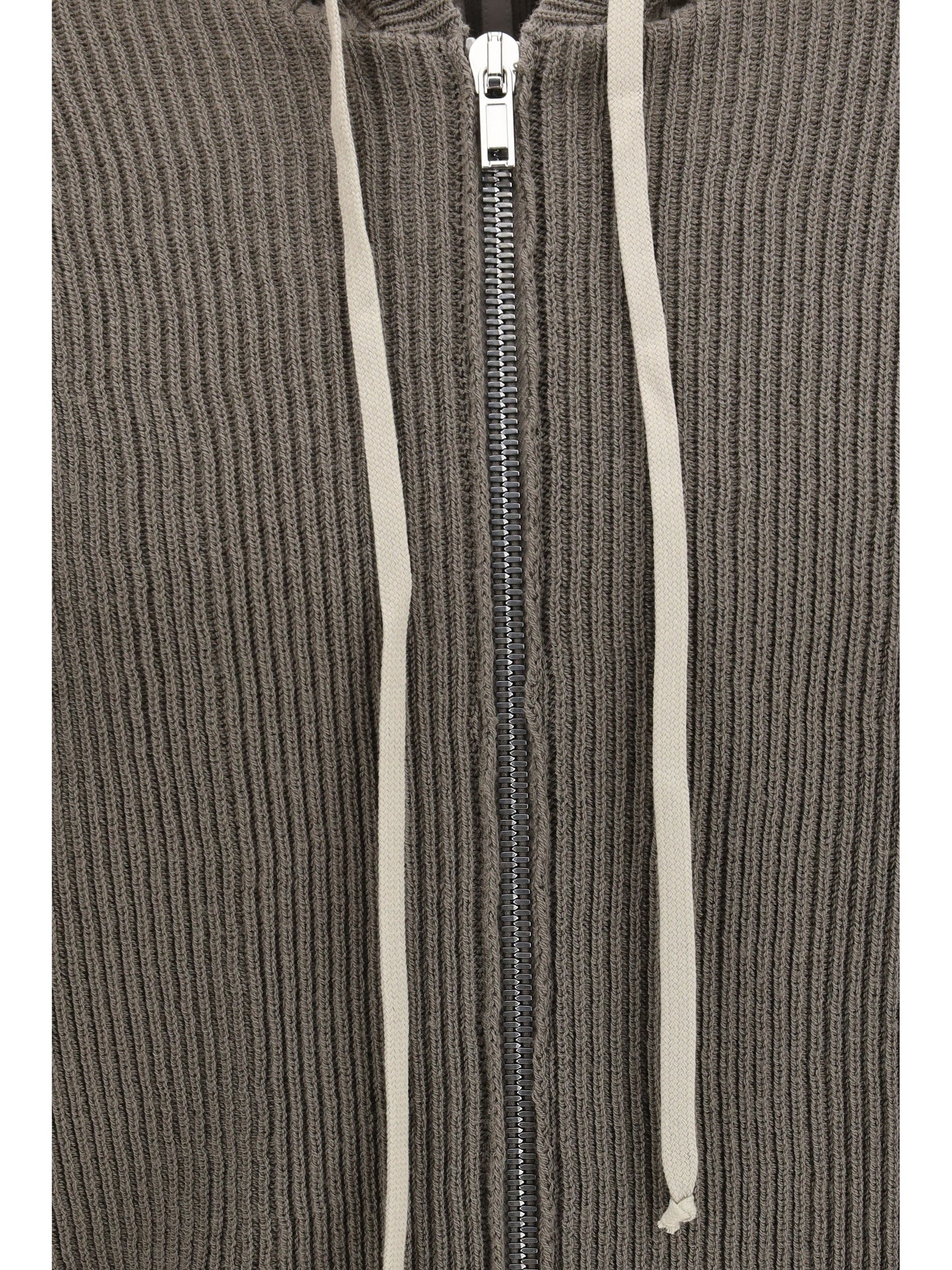 Rick Owens Men Ribbed Virgin Wool Knit Hoodie RICK OWENS