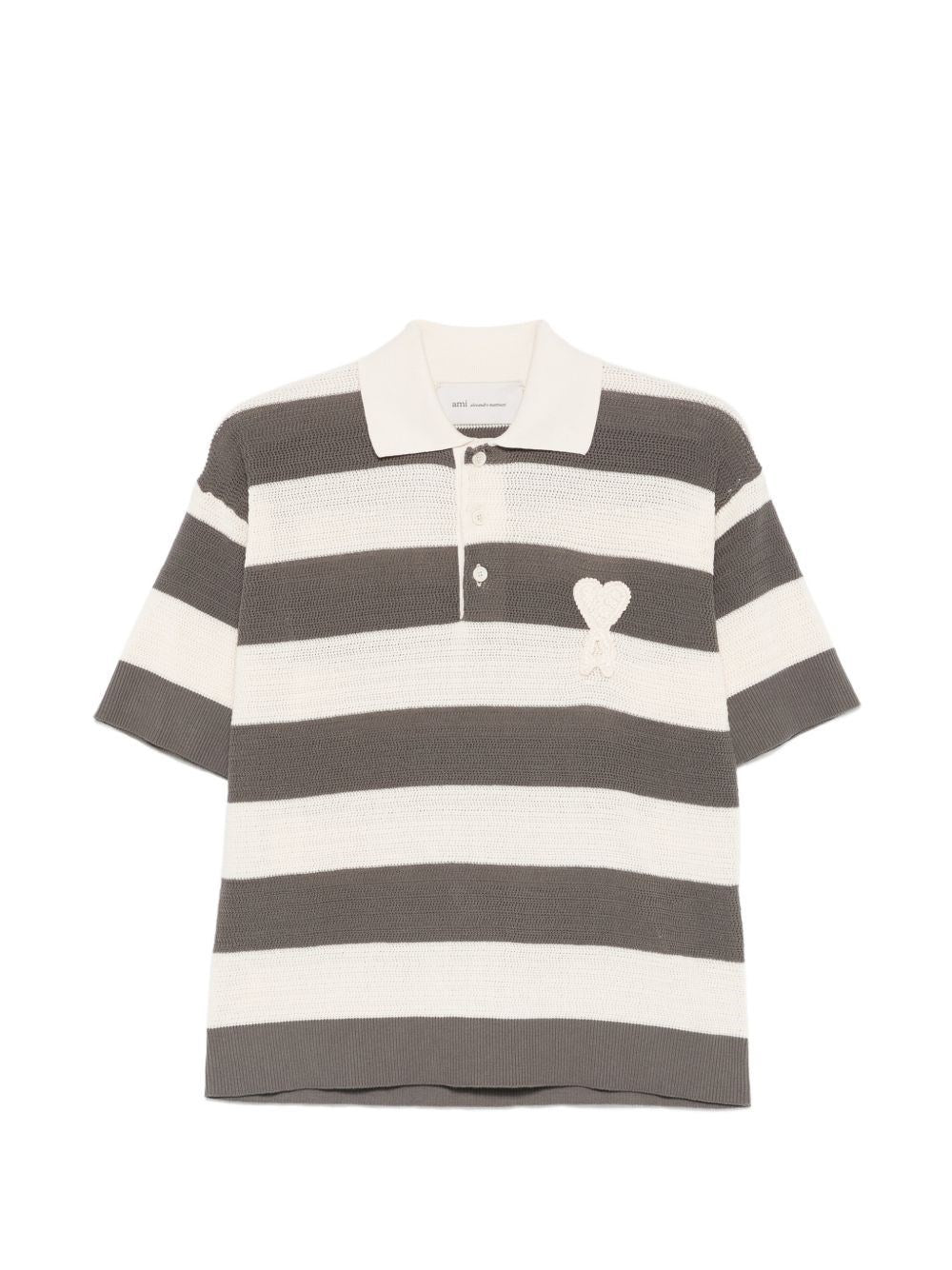 Ami Women Short Sleeves Polo With Ami De Coeur Patch AMI PARIS