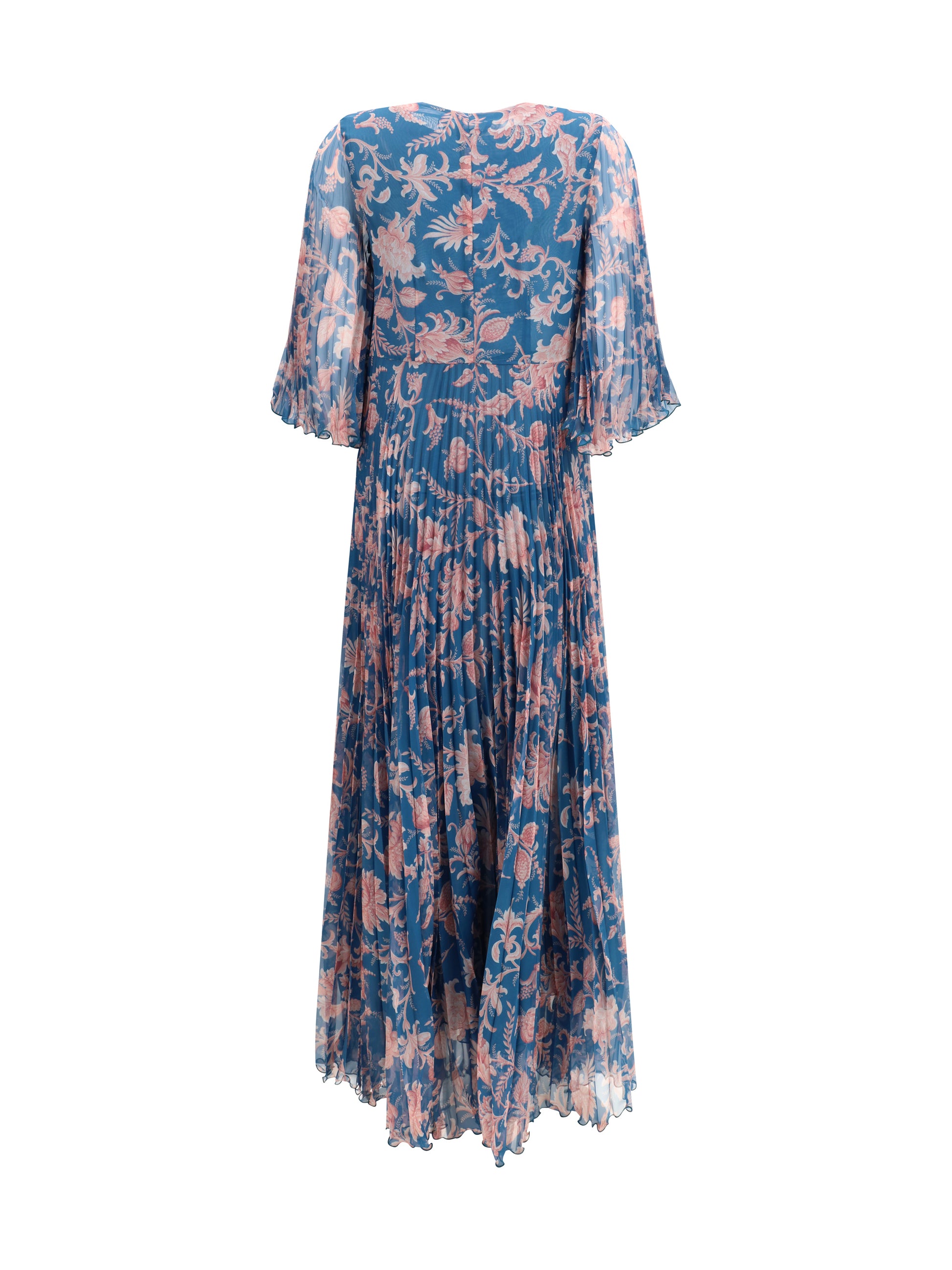Etro Women Maxi Pleated Dress With Flared Sleeves ETRO