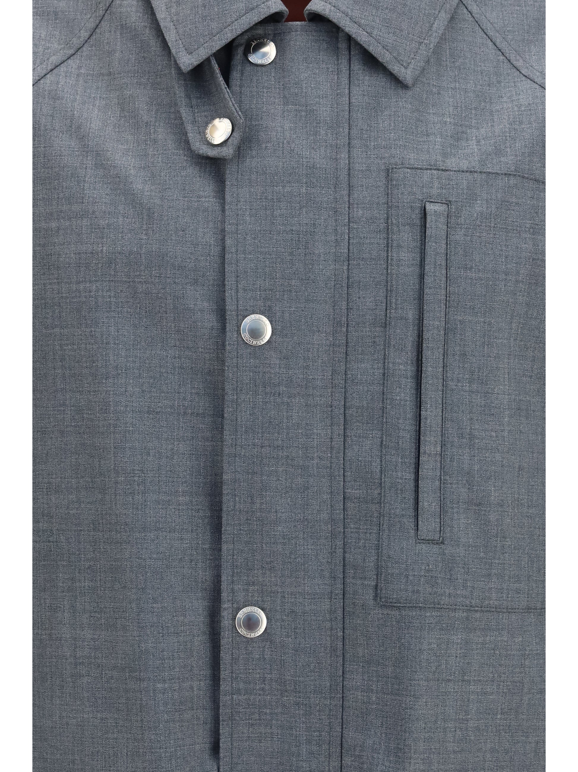 Brunello Cucinelli Men Virgin Wool Jacket With Pockets BRUNELLO CUCINELLI