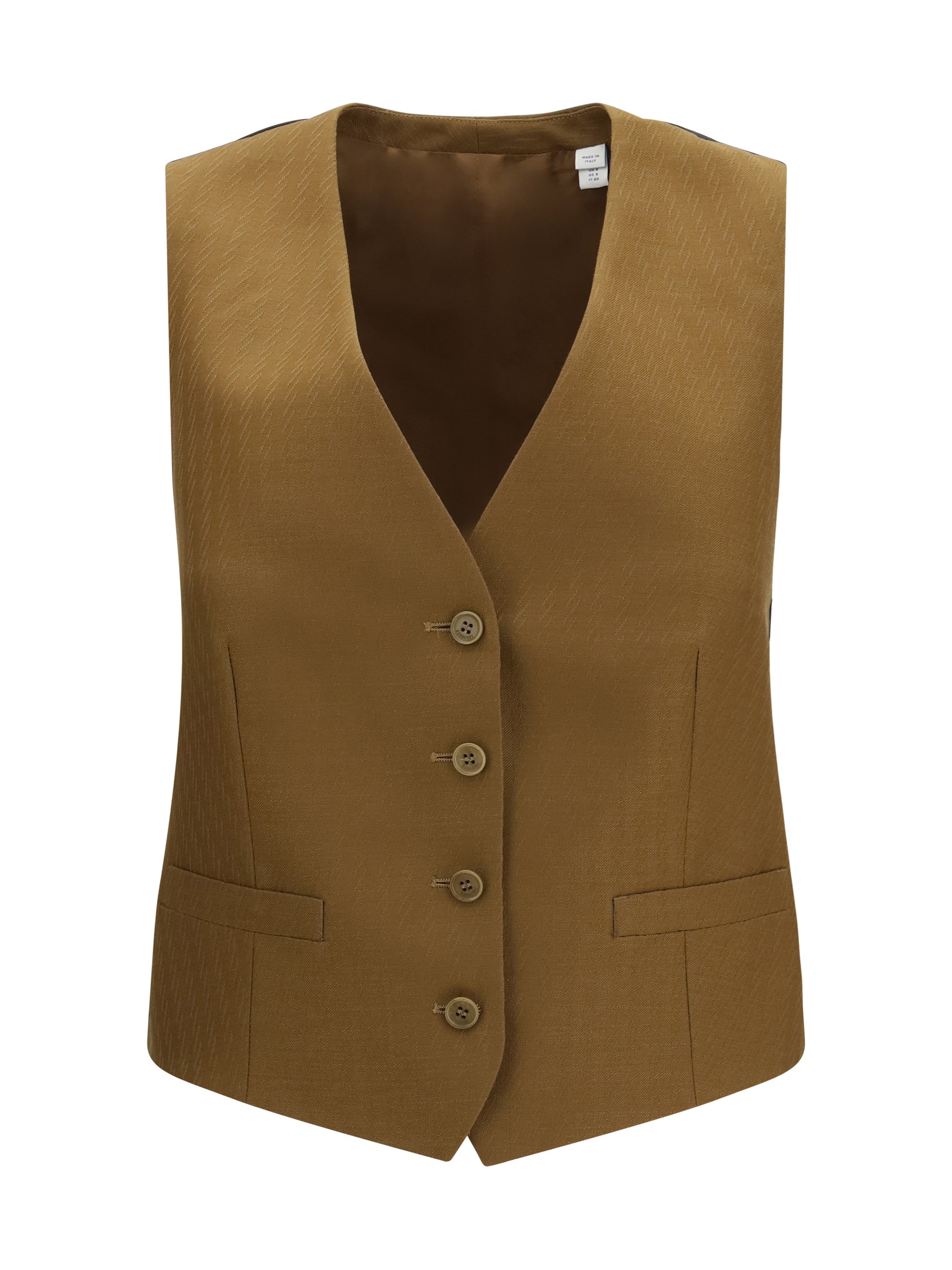 Burberry Women Textured Wool And Mohair Sleeveless Vest BURBERRY